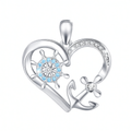The Heart Anchor & Ship Wheel Pendant Necklace