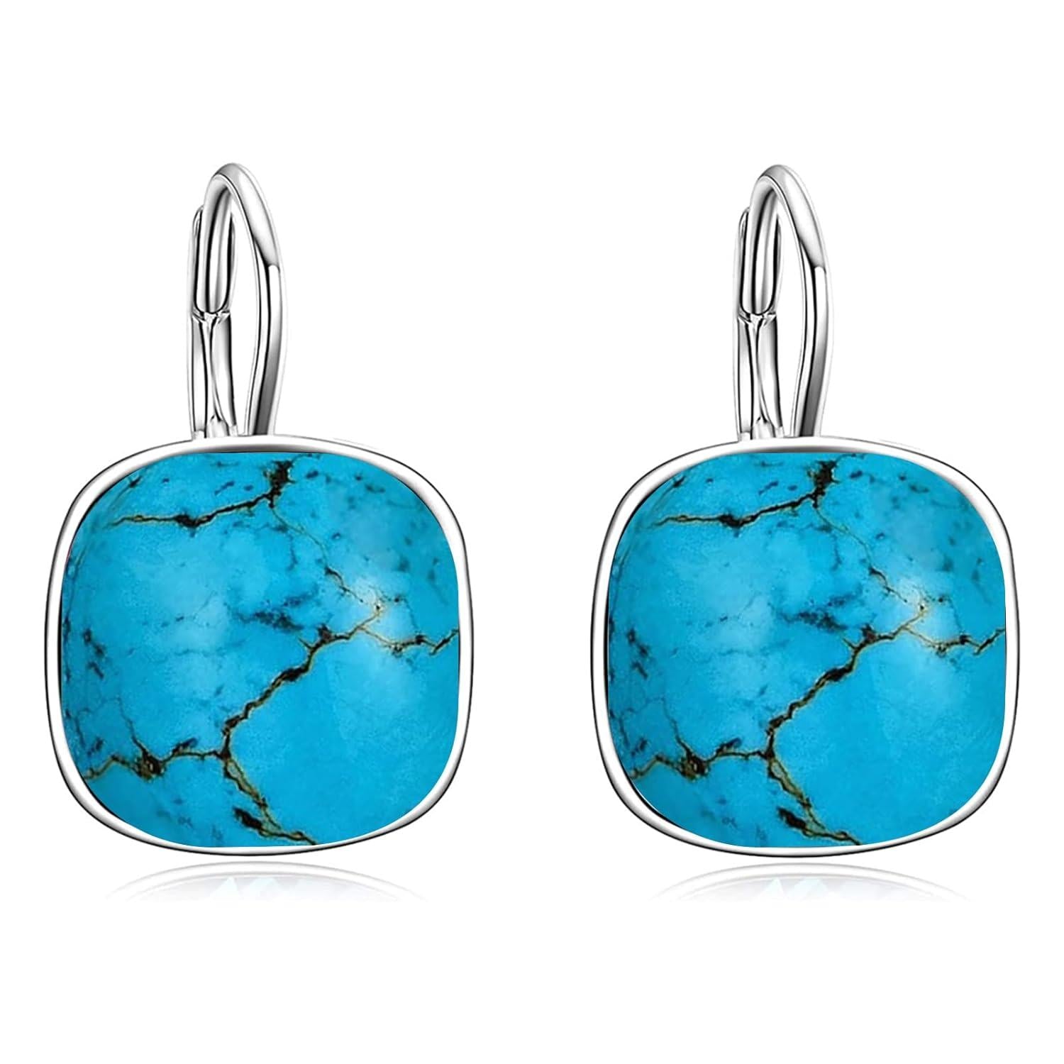 Green Crystal Leverback Earrings