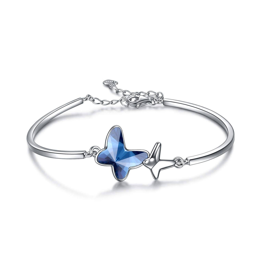 Morpho Butterfly Crystal Bangle