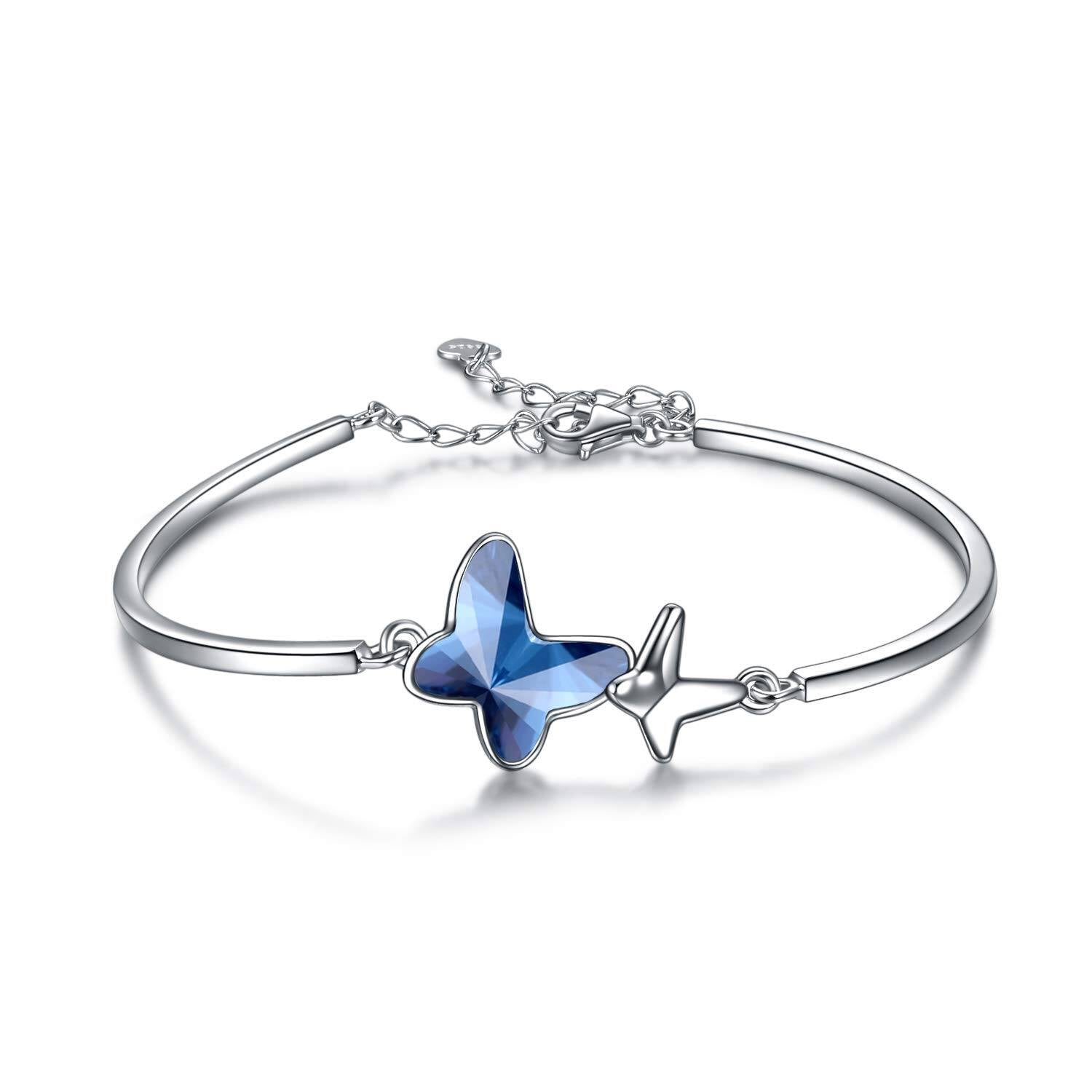 Morpho Butterfly Crystal Bangle
